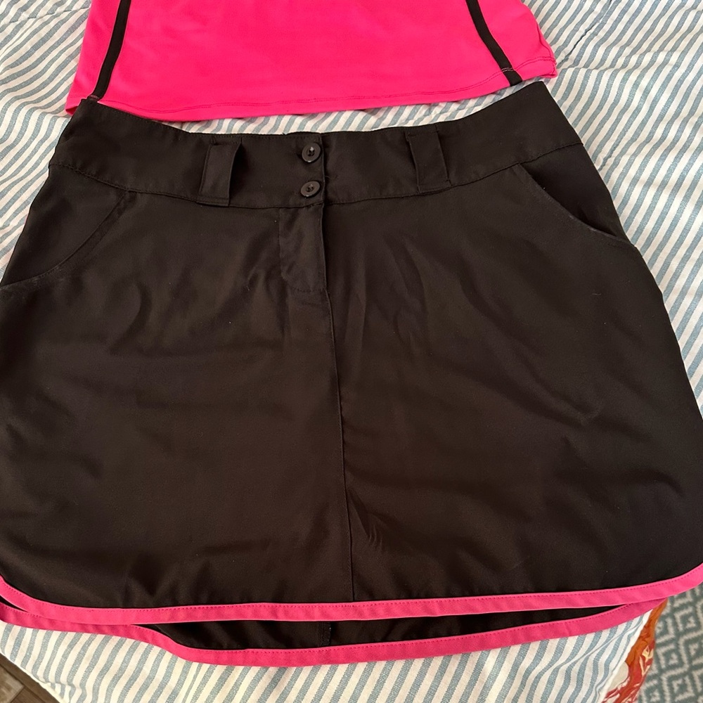 Pink and Black Athletic Skirt